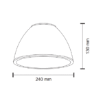 Shilo Sasebo plafonska lampa bela (240 mm) - Slika 2