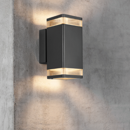Nordlux Elm Double spoljašnja zidna lampa crna