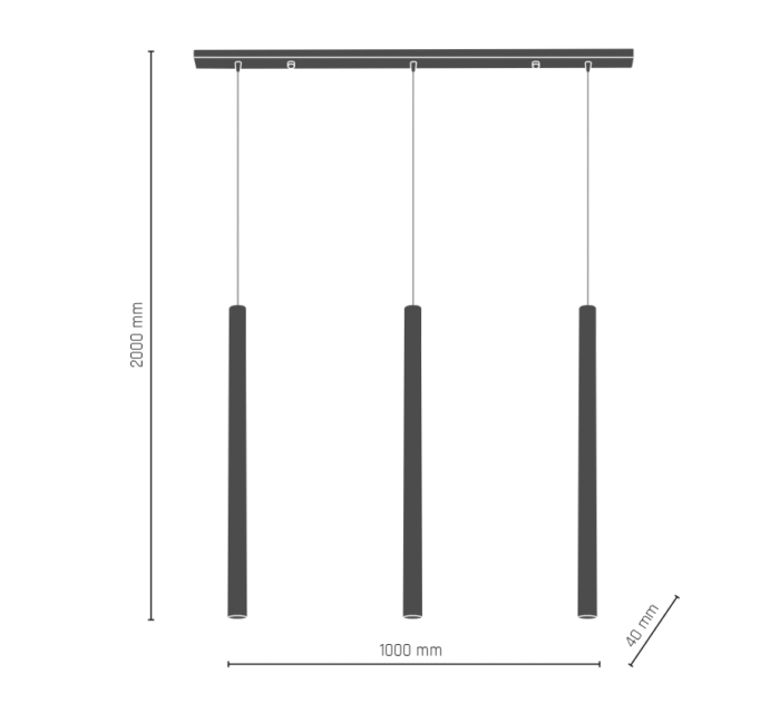 Amplex AKADI – Lampa 3 Visilice Crno/Zlatno - Image 3