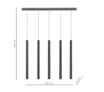 Amplex AKADI – Lampa 5 Visilica Crno/Zlatno - Image 2