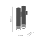 Amplex EIDO – Zidna Lampa 2 Crna - Image 2