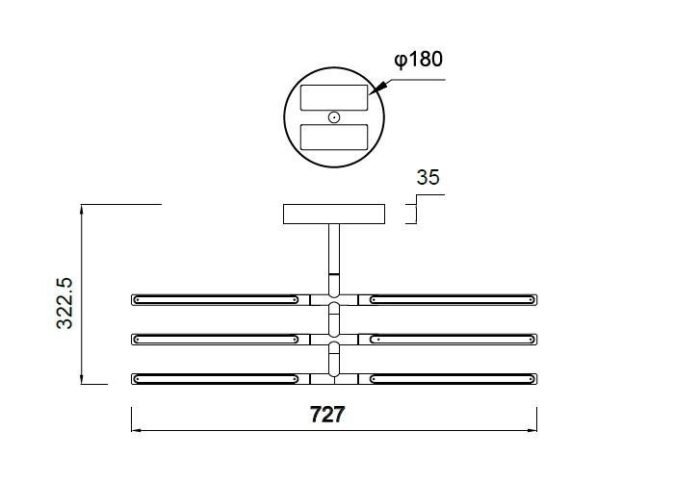 Mantra Torch Plafonska lampa bela led 36W 3000K - Slika 3