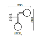Maytoni Erich zidna lampa metal-bela 40W - Slika 2