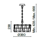 Maytoni Puntes unutrašnja visilica zlatna 60W - Slika 2