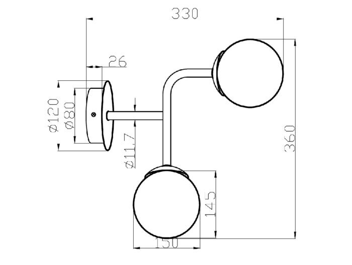 Maytoni Erich zidna lampa mesing-bela 40W - Slika 2