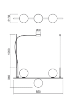 Altego RE001-01-1634 Visilica Mat Bronza 3 Kugle - Slika 2