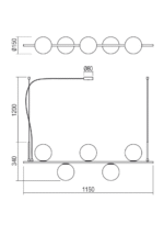 Altego RE001-01-1635 Visilica Mat Bronza 5 Kugli - Slika 2