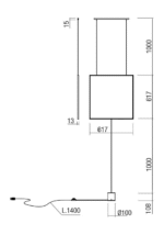 Altego RE21222 Visilica / Podna Lampa Crna 61,7cm