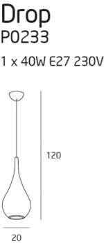 MaxLight DROP Black Visilica - Slika 2