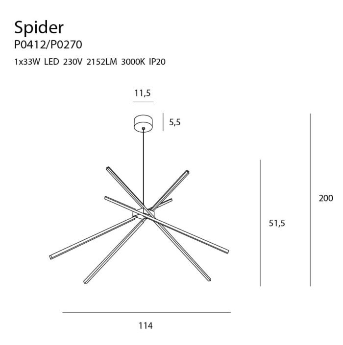 MaxLight SPIDER White Visilica - Slika 2