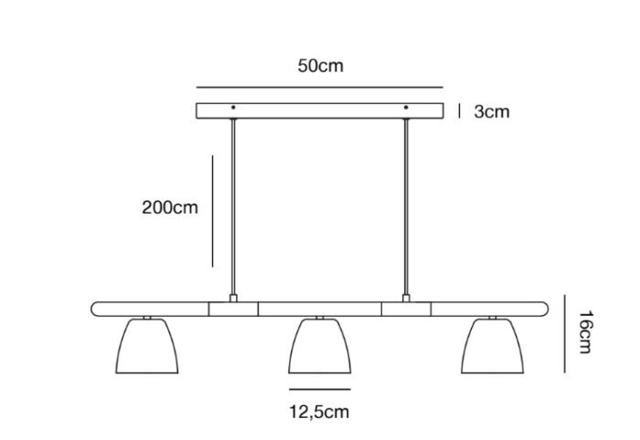 Nordlux Theo 3-rondel visilica crna - Slika 2