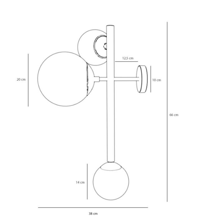 Artera DIONE 3 Chrome Zidna - Slika 2