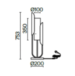 Maytoni Сipresso unutrašnja stona lampa zlatna 40W - Slika 2