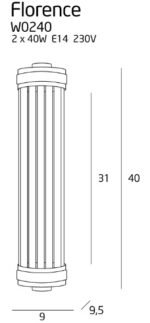 MaxLight FLORENCE Brass Zidna - Slika 2
