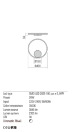 Altego RE001-01-1942 TRIAC zidna lampa black - Slika 3