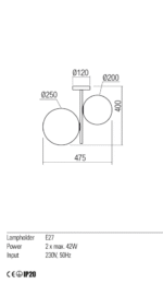 Altego RE001-01-2645 plafonska crna - Slika 3
