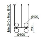 Maytoni Ring unutrašnja visilica mesing 25W - Slika 2