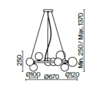 Maytoni Dallas visilica metal-dim staklo 28W-1370mm - Slika 2