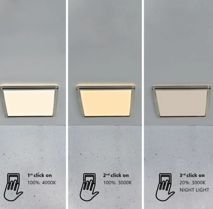 Nordlux Oja 29 Square 3000/4000K 3-step plafonska lampa brušeni nikl - Slika 2