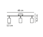 Nordlux Explore 3-spot plafonska lampa mesing - Slika 2