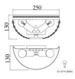 Maytoni Ottilia unutrašnja zidna lampa zlatna 60W - Slika 2