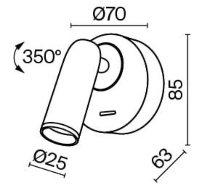 Maytoni MIRAX Black Zidna - Slika 2