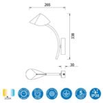 Mantra, Capuccina, zidna, lampa, unutrasnja, rasveta, LED