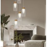 Mantra Nora visilica 5xE27 20W bela drvo