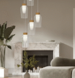 Mantra Nora visilica 5xE27 20W bela drvo