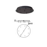 Mantra Tonic plafonska rozenta 1L prečnik 40cm crna