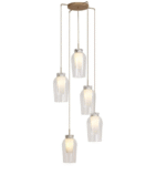 Mantra Nora visilica 5xE27 20W zlatna mermer - Slika 3