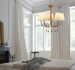 Mantra Paola visilica 5xE14 20W prečnik 70cm zlatna krem