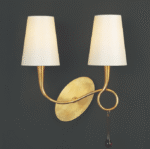 Mantra Paola zidna lampa 2xE14 20W širina 32cm zlatna krem