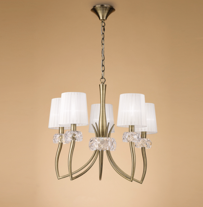 Mantra Loewe Visilica mesing 5xE14 20W prečnik 66cm - Slika 3