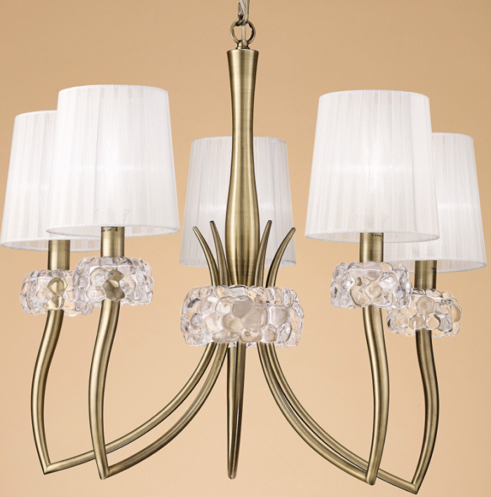 Mantra Loewe Visilica mesing 5xE14 20W prečnik 66cm - Slika 4