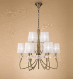 Mantra Loewe visilica 9xE14 20W prečnik 75cm mesing bela - Slika 3