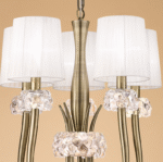 Mantra Loewe visilica 5xE14 20W prečnik 50cm mesing bela - Slika 3