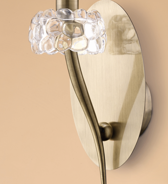 Mantra Loewe Zidna lampa mesing 1xE14 20W širina 16cm - Slika 3