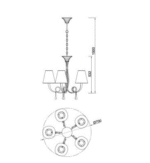 Mantra Paola visilica 5xE14 20W prečnik 70cm zlatna krem - Slika 2