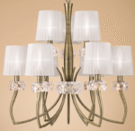 Mantra Loewe visilica 9xE14 20W prečnik 75cm mesing bela - Slika 4