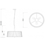 Mantra Loewe Visilica mesing 3xE27 20W prečnik 55cm - Slika 2