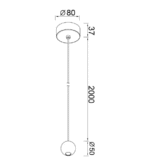 Mantra Gruissan Visilica crna led 5W 3000K 210cm - Slika 2