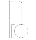 Mantra Avoriaz Visilica bela 1xE27 20W prečnik 40cm - Slika 2
