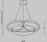 Maytoni Breeze unutrašnja visilica mesing 3000K 45W - Slika 2