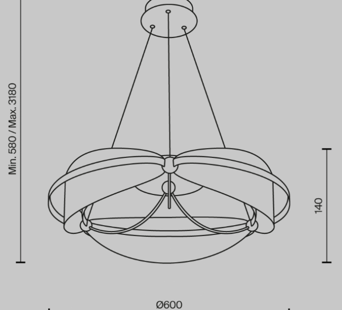 Maytoni Breeze unutrašnja visilica mesing 3000K 45W - Slika 2