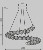Maytoni Amulet unutrašnja visilica zlatna 3000K 40W - Slika 2