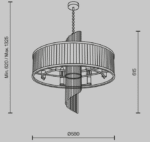 Maytoni Frame unutrašnja visilica zlatna 60W - Slika 2