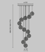 Maytoni FROZEN Brass Visilica - Slika 2