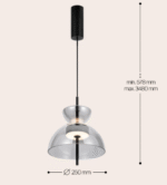 Maytoni Bangkok visilica crna-dim staklo 3000K 12W-3480mm - Slika 2