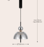 Maytoni Bangkok visilica crna-dim staklo 3000K 12W-3495mm - Slika 2